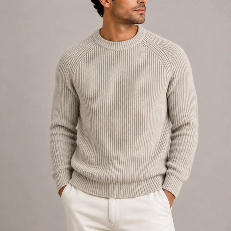 Herren Rippstrickpullover im Fischerstil