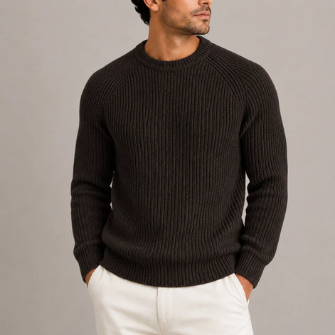 Herren Rippstrickpullover im Fischerstil
