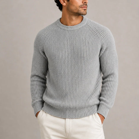 Herren Rippstrickpullover im Fischerstil
