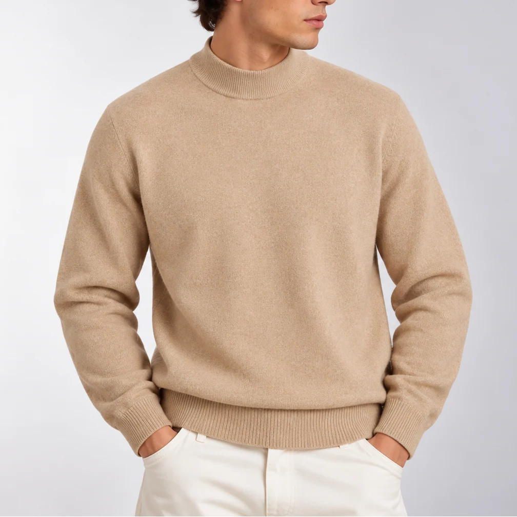 Herren Rollkragen Pullover Strickpullover Langarm