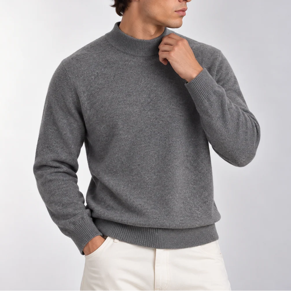 Herren Rollkragen Pullover Strickpullover Langarm