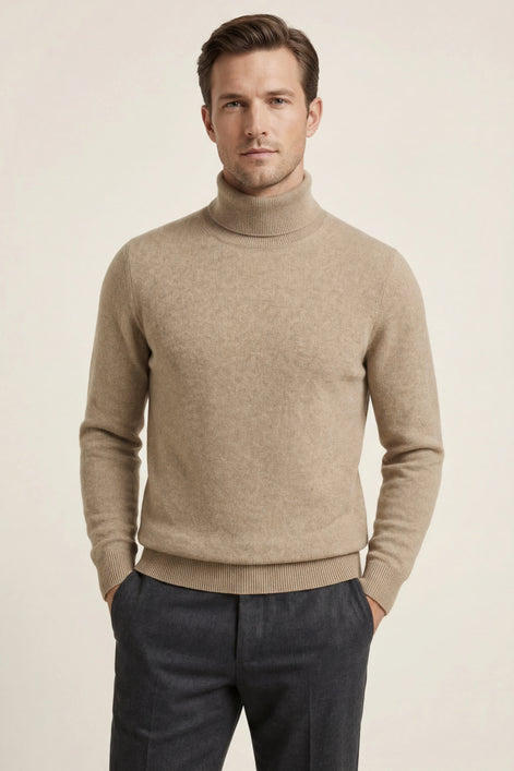 Herren Rollkragenpullover Feinstrick in Eleganter Silhouette