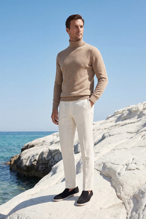 Herren Rollkragenpullover Feinstrick in Eleganter Silhouette