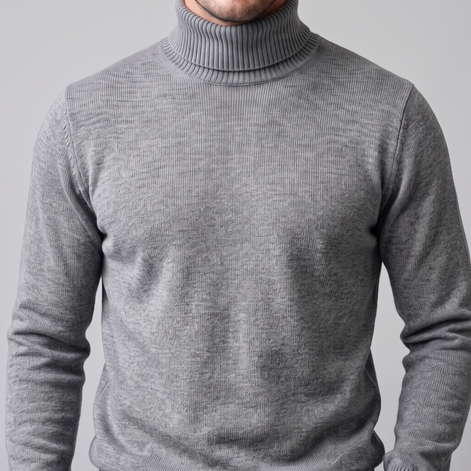 Herren Rollkragenpullover mit Rippstruktur