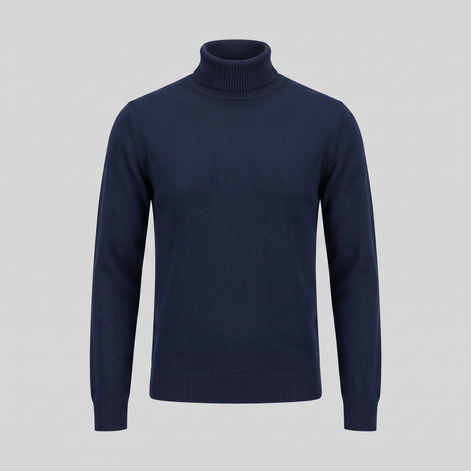 Herren Rollkragenpullover mit Rippstruktur