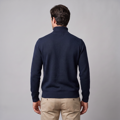 Herren Rollkragenpullover mit Rippstruktur