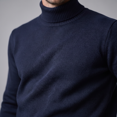 Herren Rollkragenpullover mit Rippstruktur