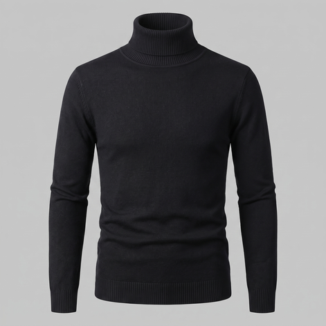 Herren Rollkragenpullover mit Rippstruktur