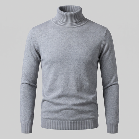 Herren Rollkragenpullover mit Rippstruktur