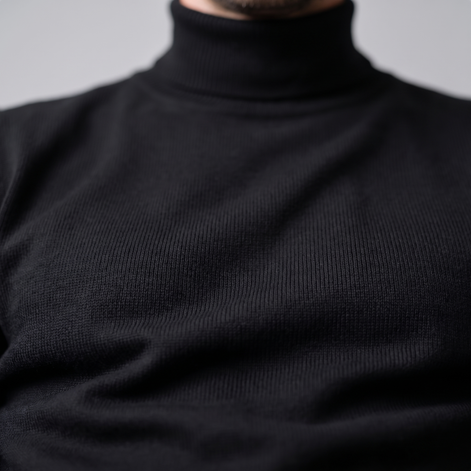 Herren Rollkragenpullover mit Rippstruktur