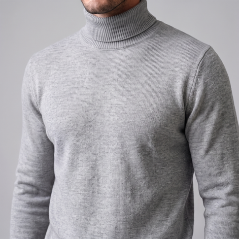 Herren Rollkragenpullover mit Rippstruktur
