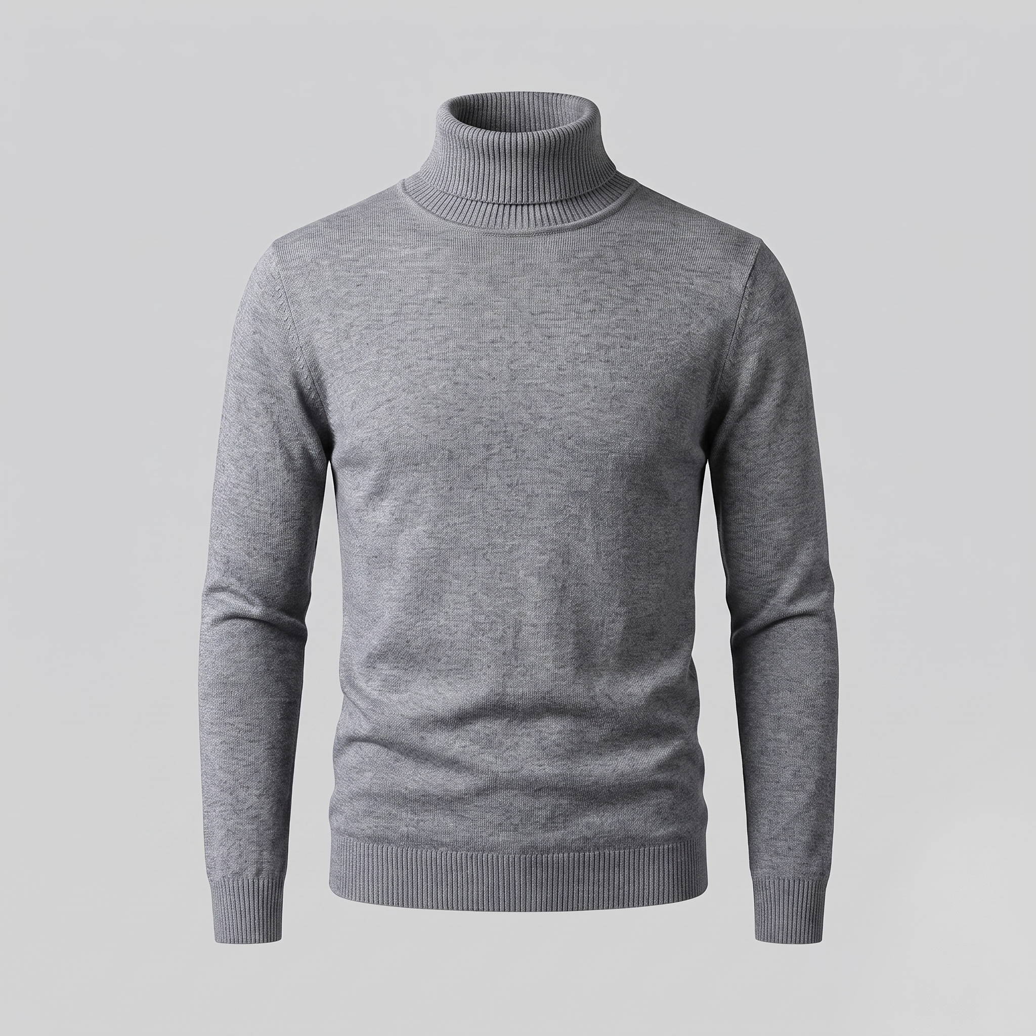 Herren Rollkragenpullover mit Rippstruktur