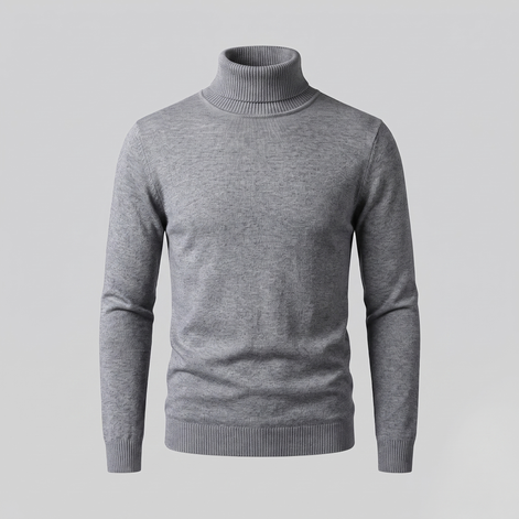 Herren Rollkragenpullover mit Rippstruktur