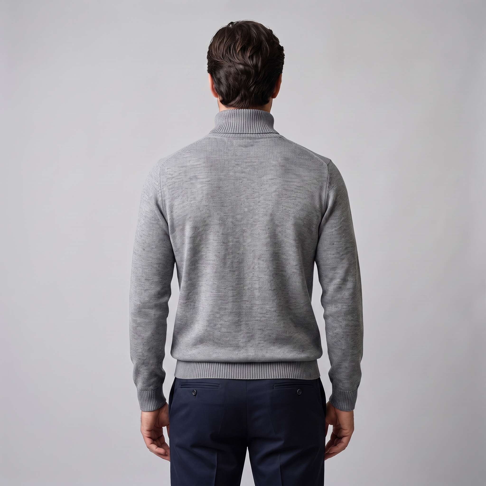 Herren Rollkragenpullover mit Rippstruktur