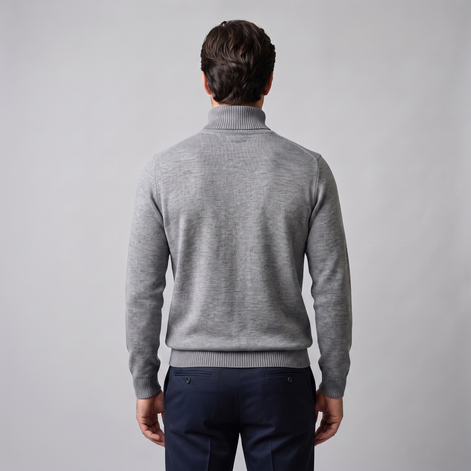 Herren Rollkragenpullover mit Rippstruktur