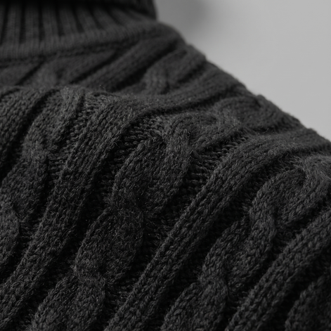 Herren Rollkragenpullover mit Zopfmuster