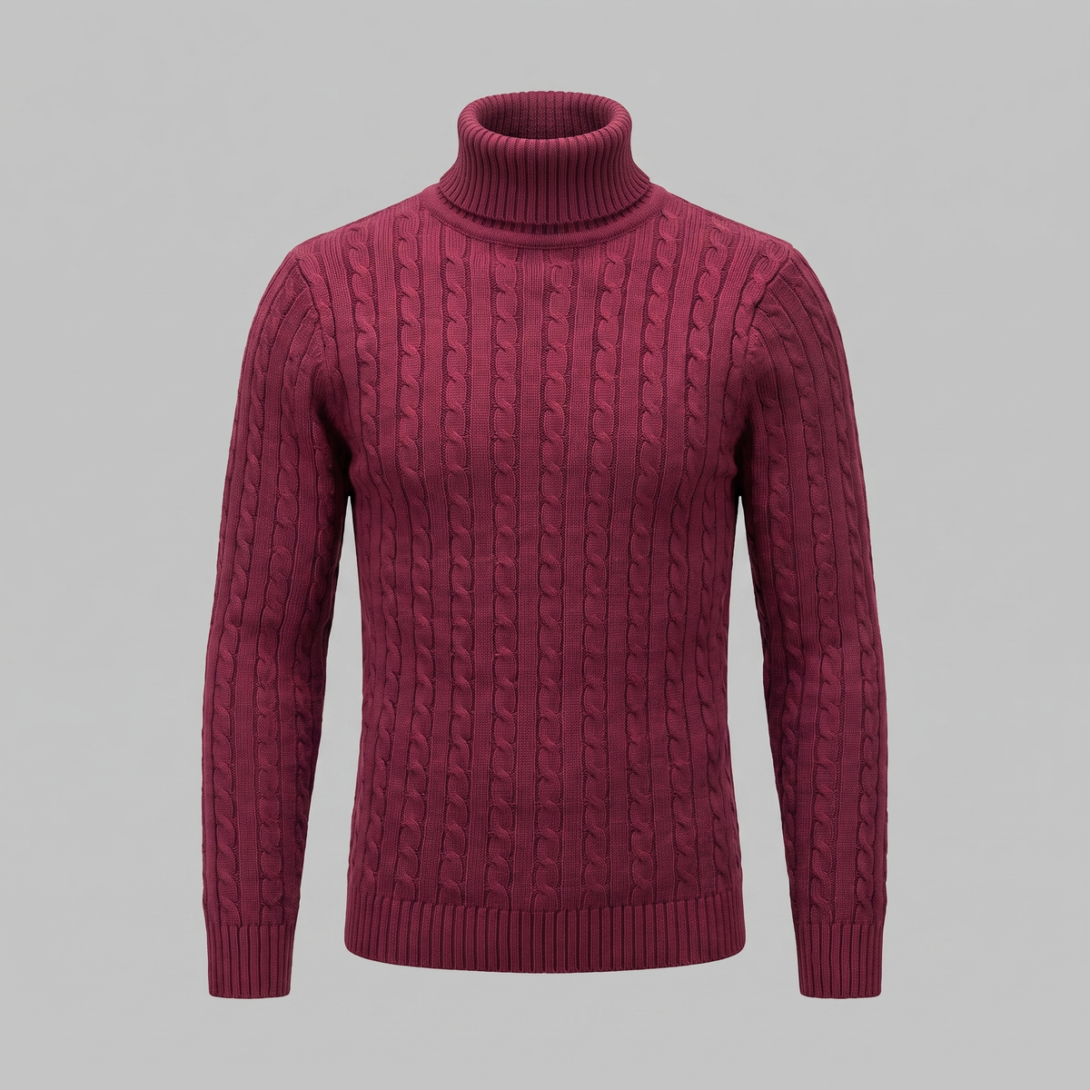 Herren Rollkragenpullover mit Zopfmuster