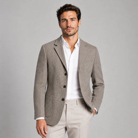 Herren Sakko Blazer mit Fischgrätmuster