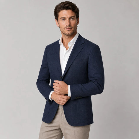 Herren Sakko Blazer mit Fischgrätmuster