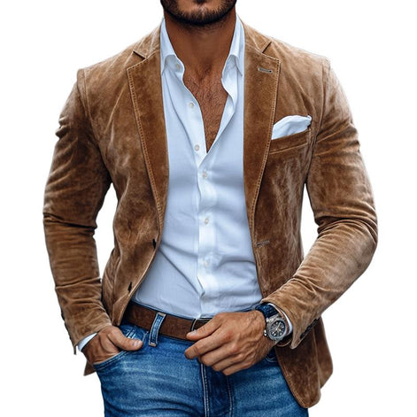 Herren Samt Blazer Sakko mit Maßgeschneiderter Passform