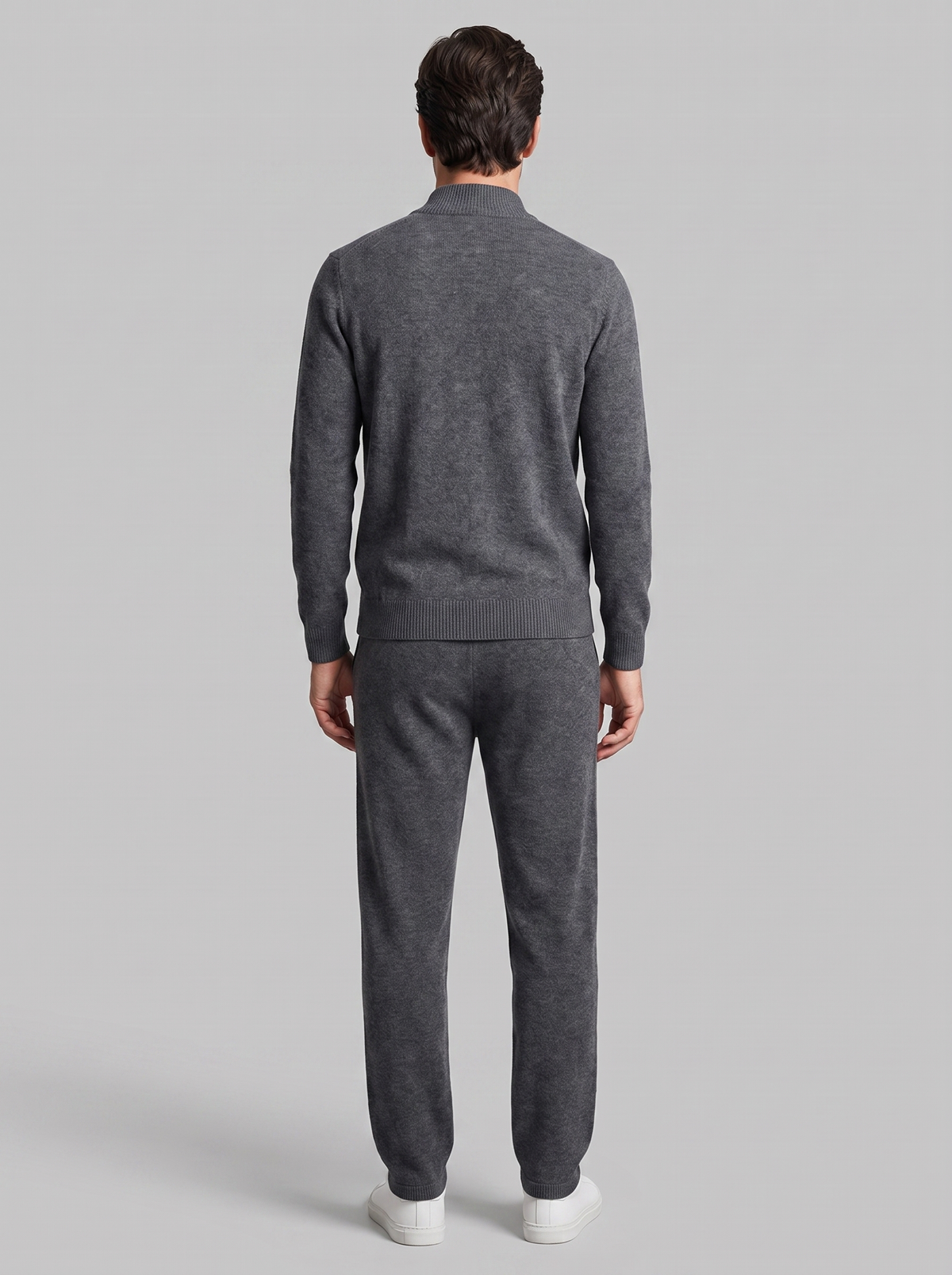 Herren Set aus Strickjacke aus Wolle mit Reissverschluss und Hose