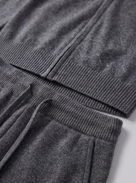 Herren Set aus Strickjacke aus Wolle mit Reissverschluss und Hose