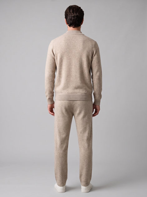 Herren Set aus Strickjacke aus Wolle mit Reissverschluss und Hose