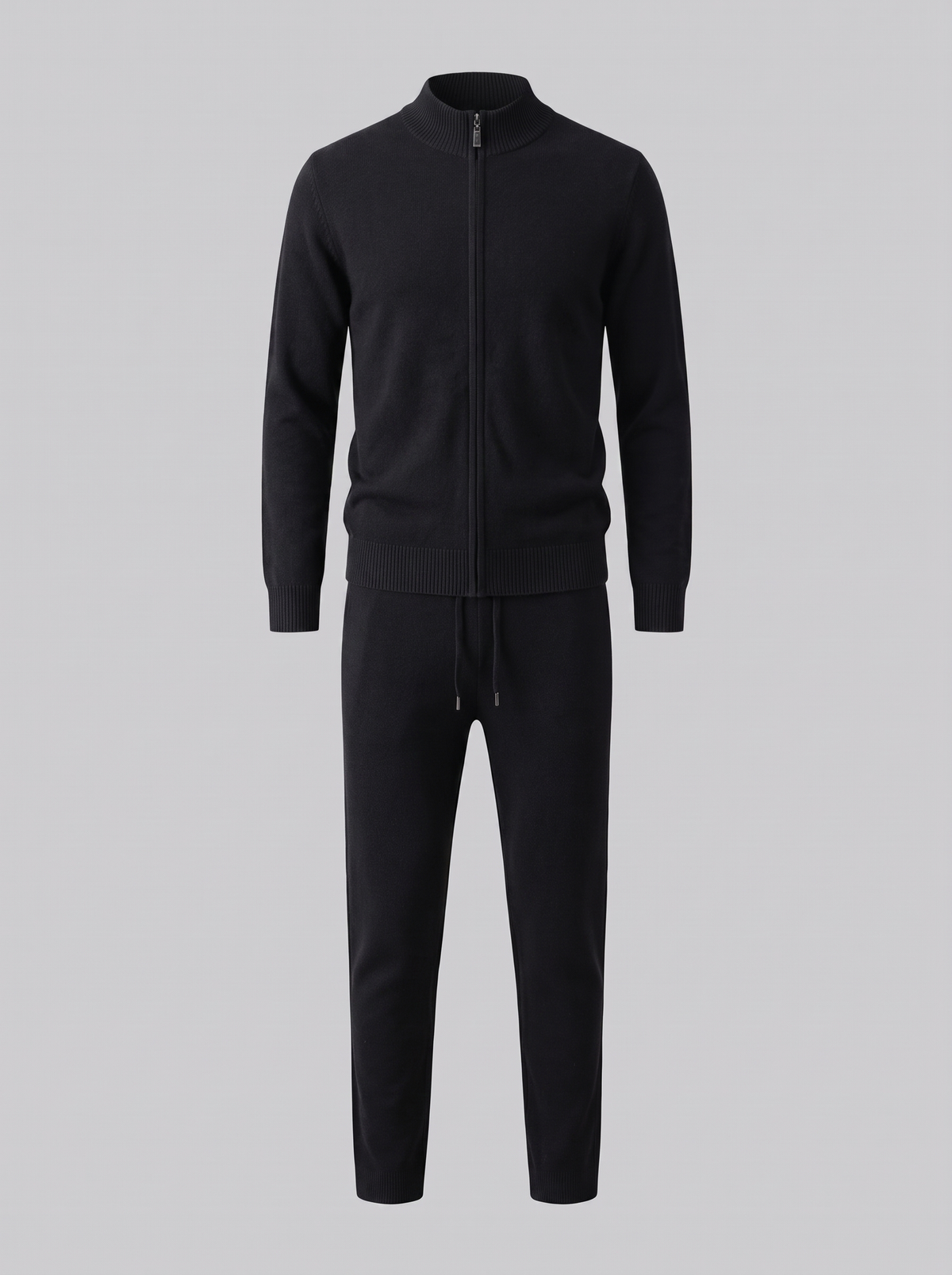 Herren Set aus Strickjacke aus Wolle mit Reissverschluss und Hose
