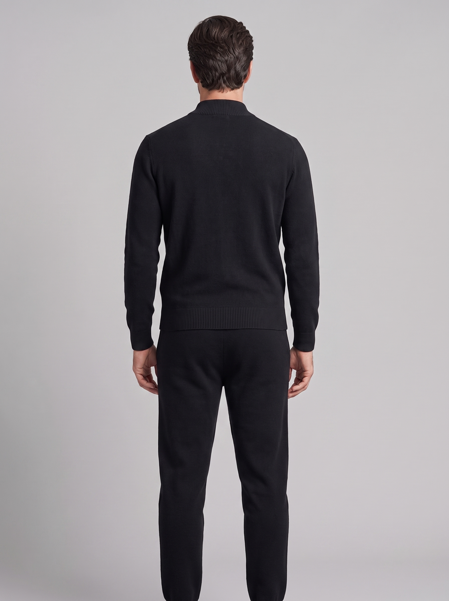 Herren Set aus Strickjacke aus Wolle mit Reissverschluss und Hose