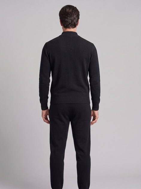 Herren Set aus Strickjacke aus Wolle mit Reissverschluss und Hose