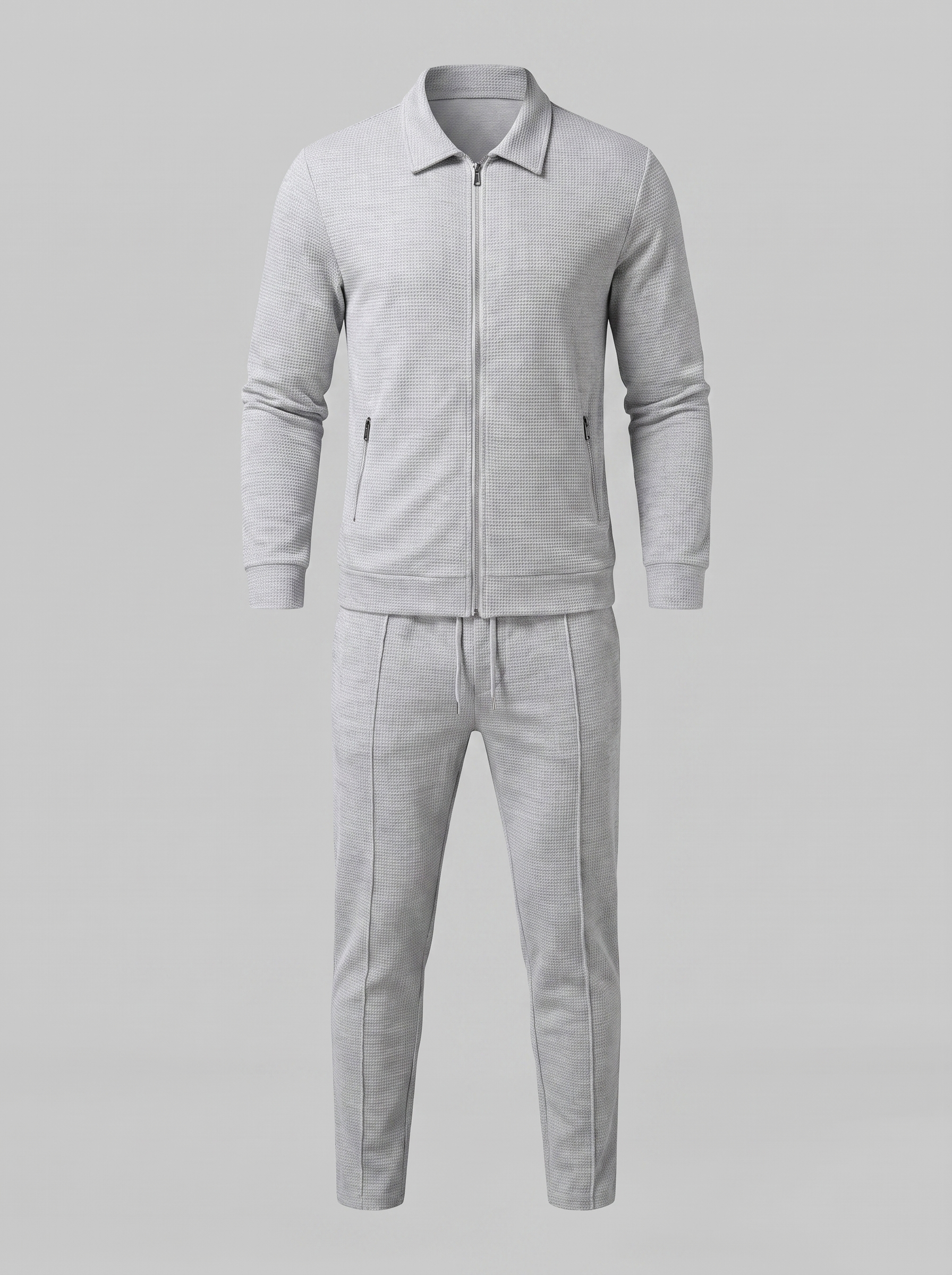 Herren Set aus Strukturjacke und Hose mit Reissverschluss