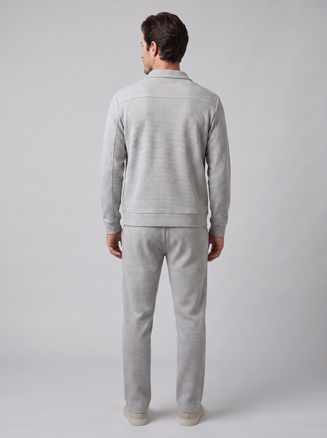 Herren Set aus Strukturjacke und Hose mit Reissverschluss
