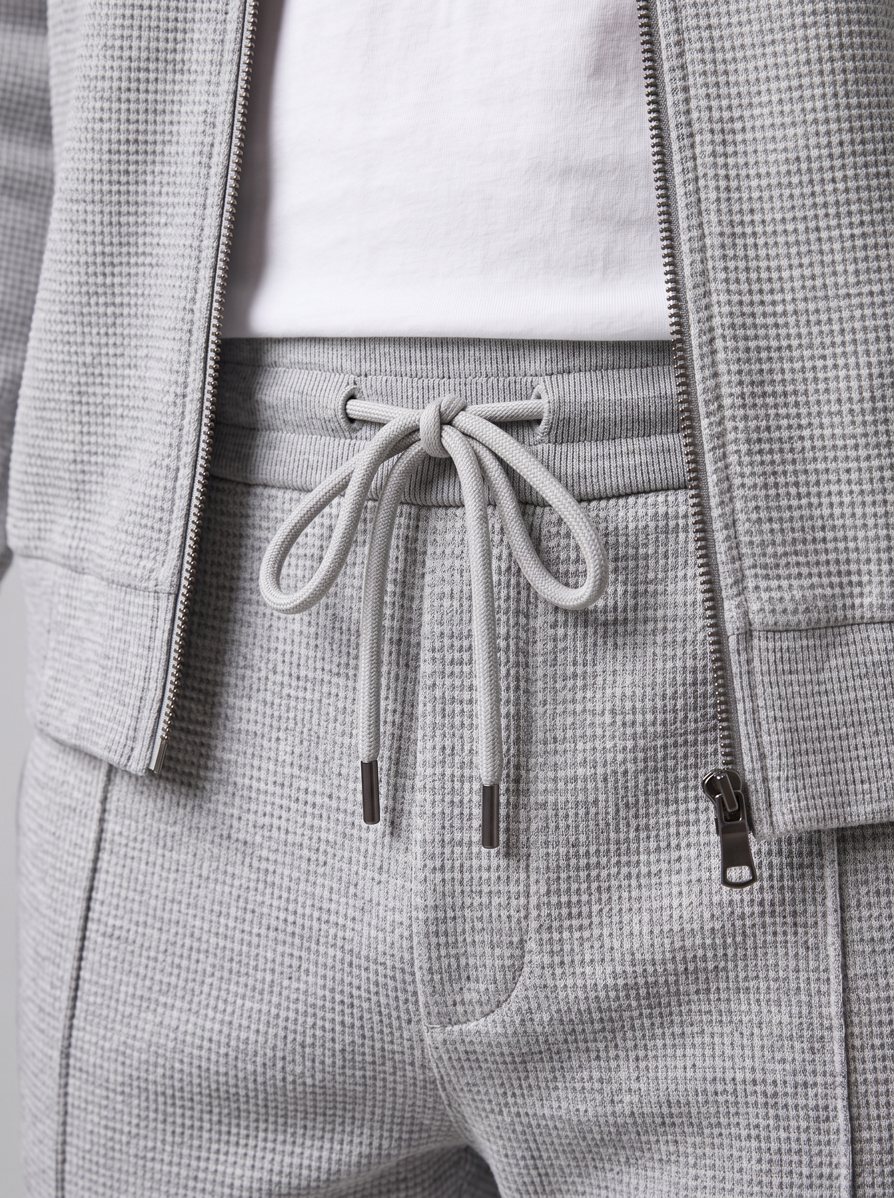 Herren Set aus Strukturjacke und Hose mit Reissverschluss