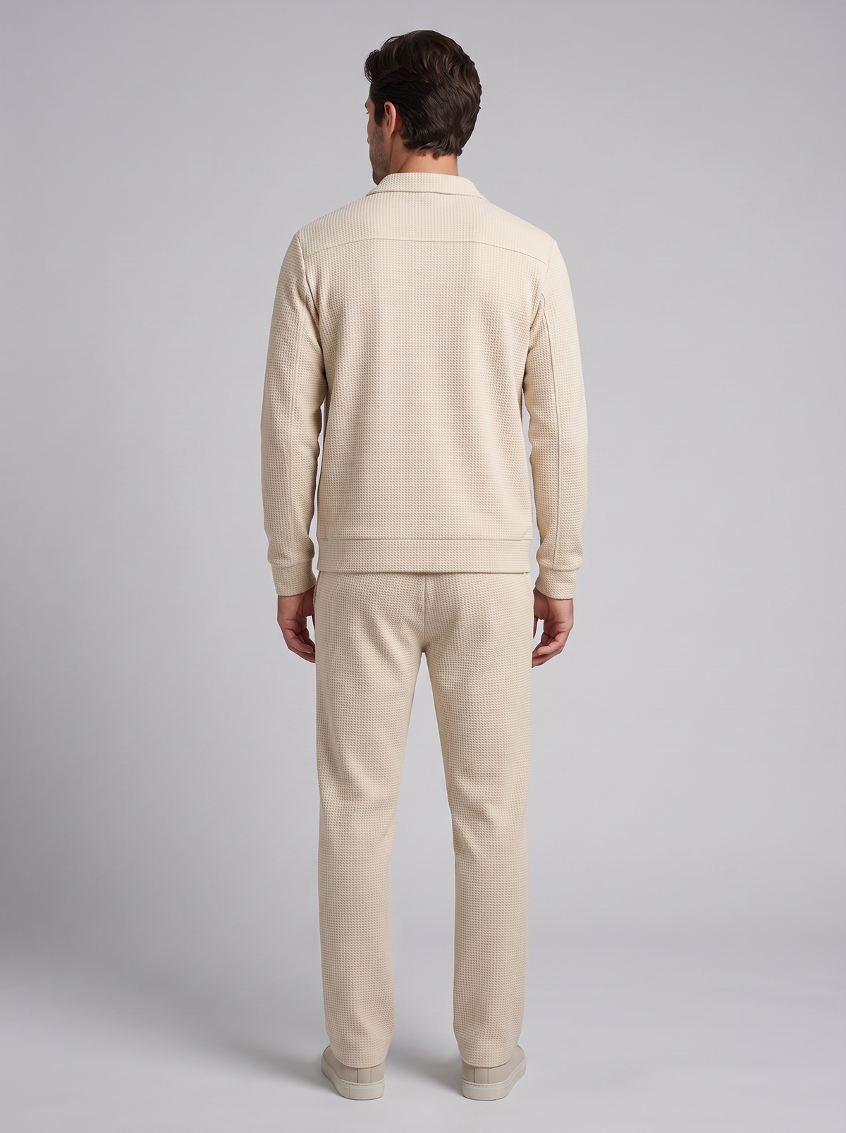 Herren Set aus Strukturjacke und Hose mit Reissverschluss