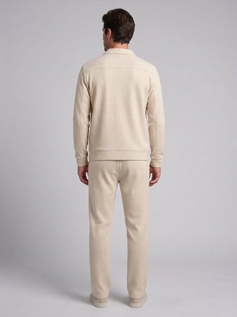 Herren Set aus Strukturjacke und Hose mit Reissverschluss