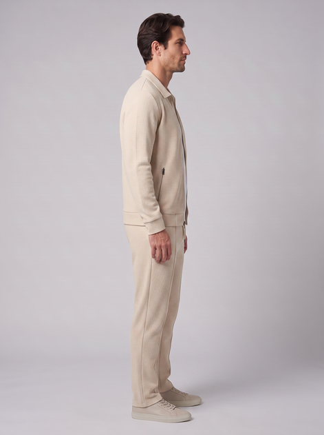 Herren Set aus Strukturjacke und Hose mit Reissverschluss