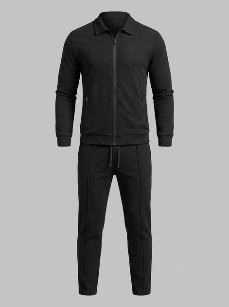 Herren Set aus Strukturjacke und Hose mit Reissverschluss