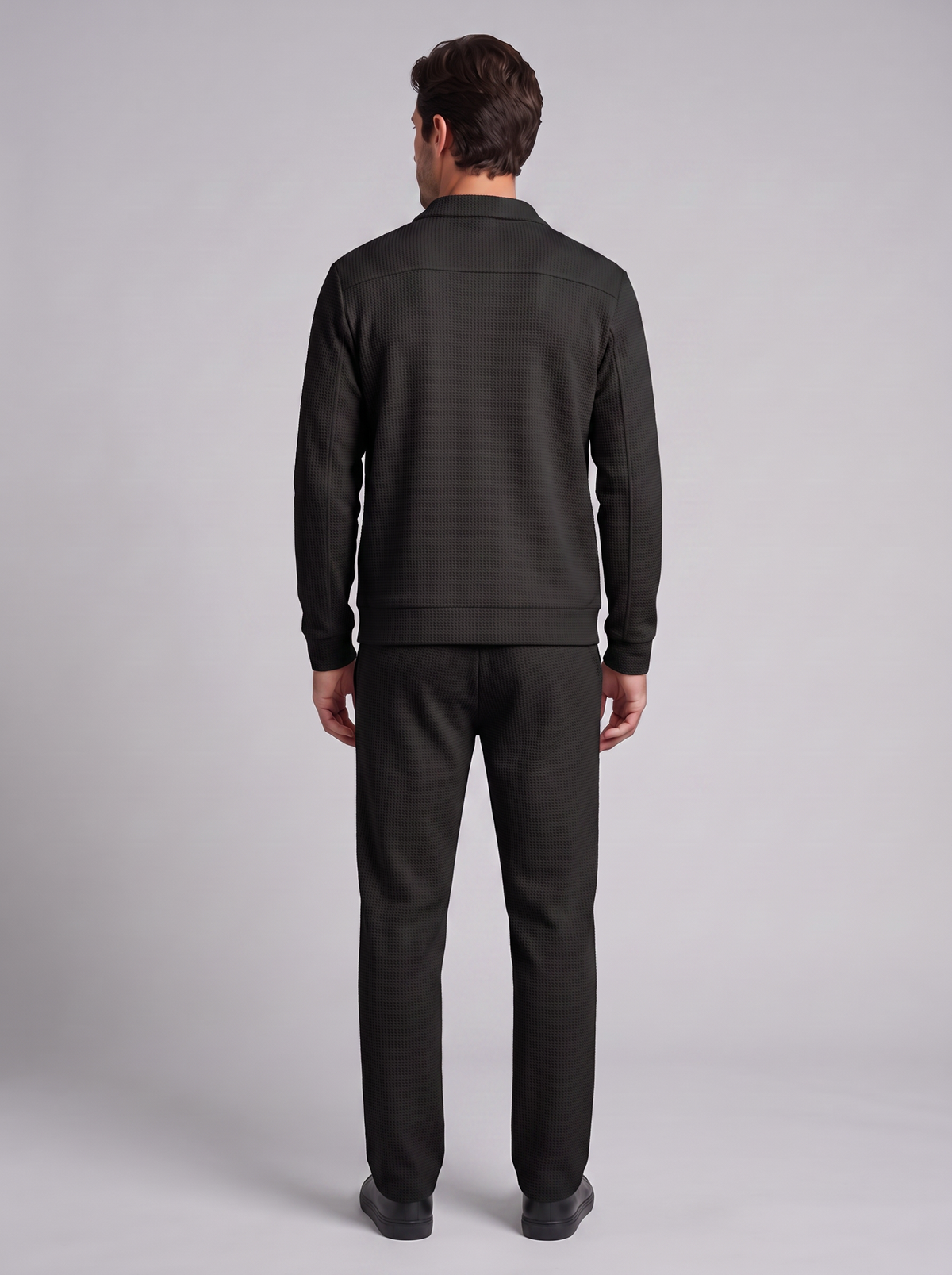 Herren Set aus Strukturjacke und Hose mit Reissverschluss