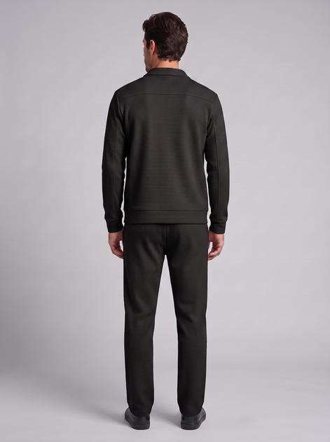 Herren Set aus Strukturjacke und Hose mit Reissverschluss