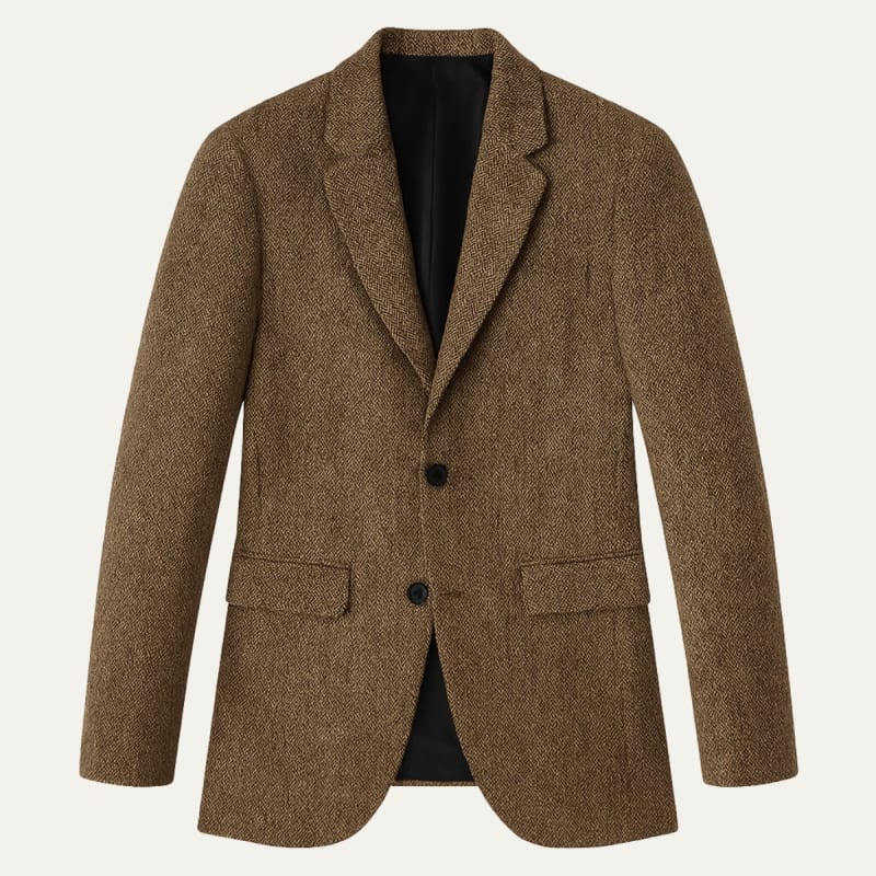 Herren Slim Fit Blazer mit Fischgrätmuster