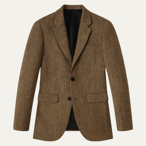 Herren Slim Fit Blazer mit Fischgrätmuster