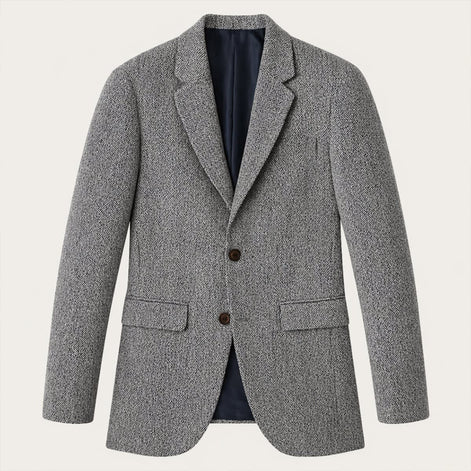 Herren Slim Fit Blazer mit Fischgrätmuster