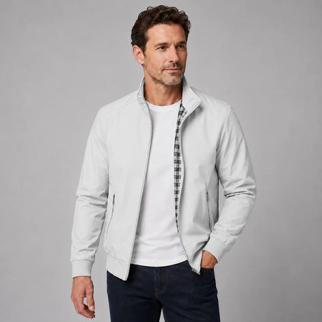 Herren Slim Fit Bomberjacke mit Stehkragen