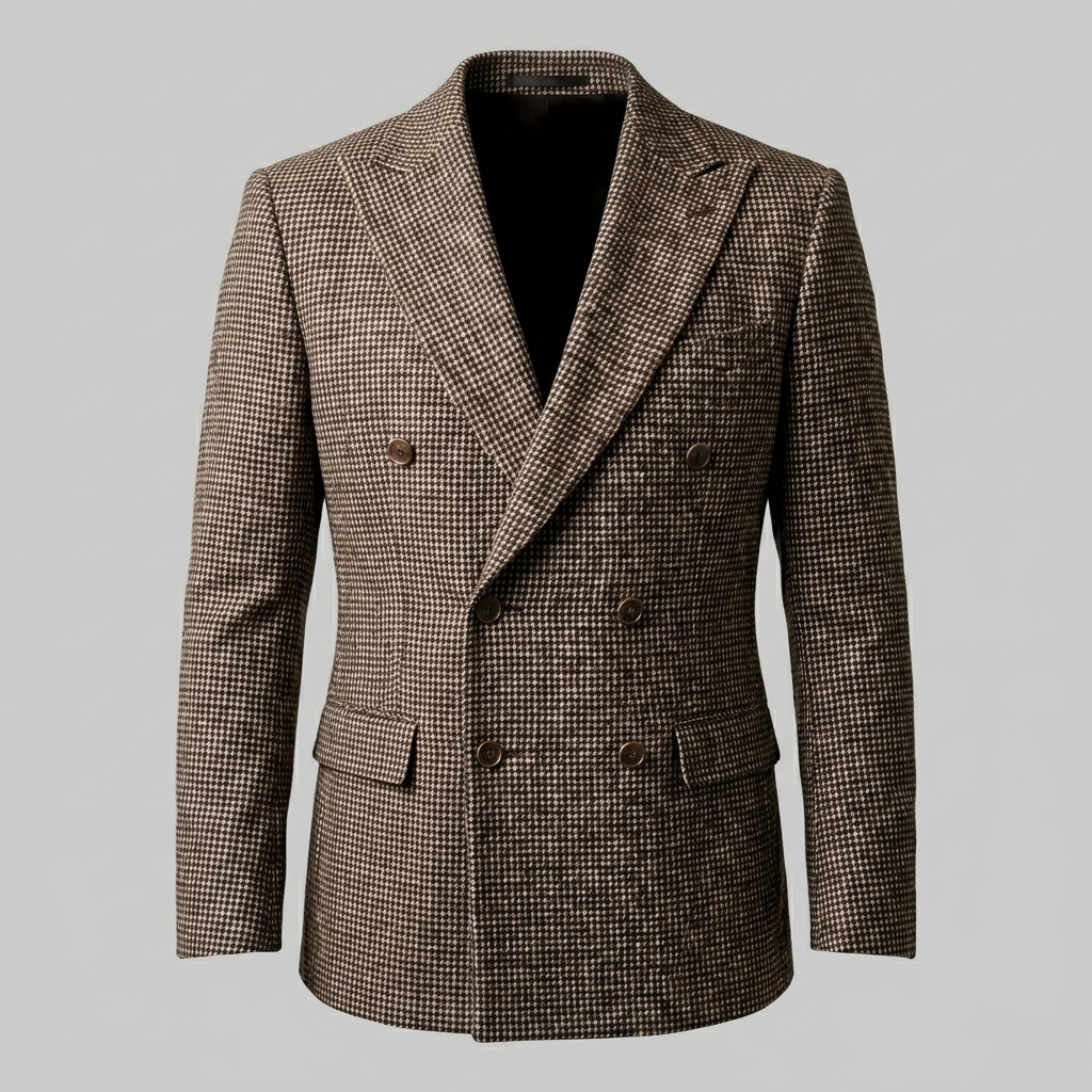 Herren Slim Fit Doppelreihiger Blazer