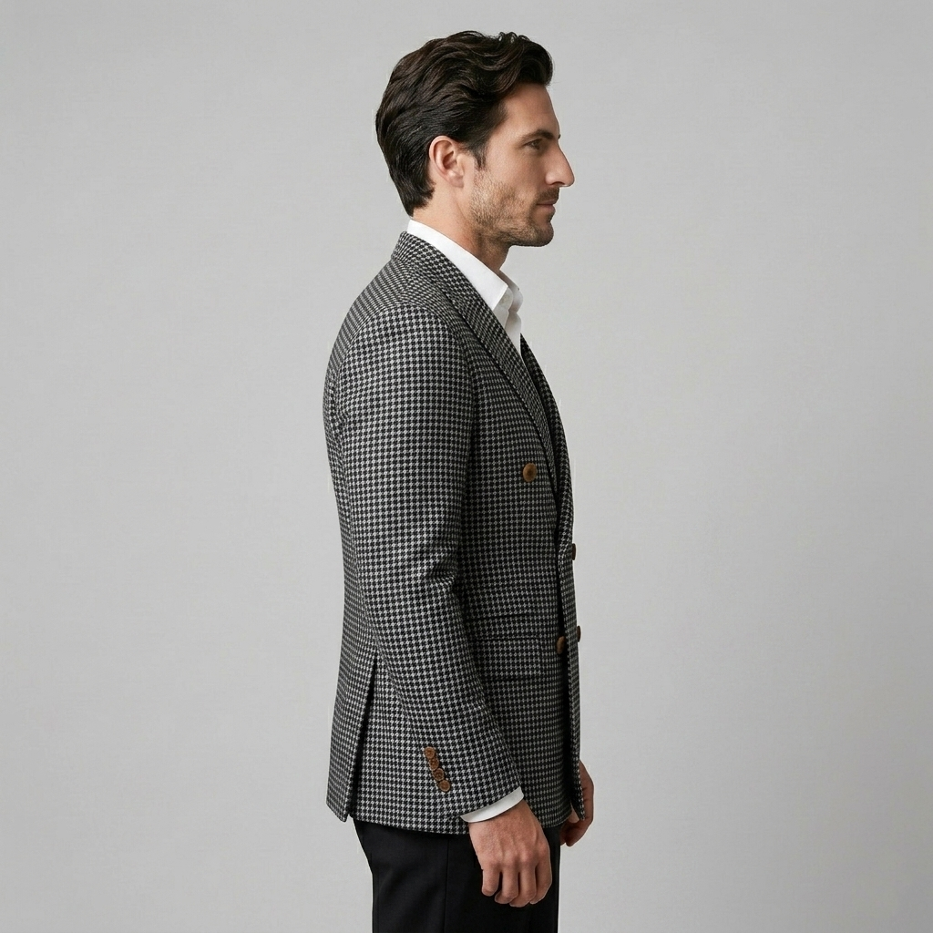 Herren Slim Fit Doppelreihiger Blazer