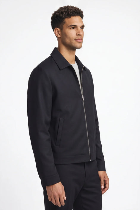 Herren Slim Fit Jacke mit Kragen und Reißverschluss