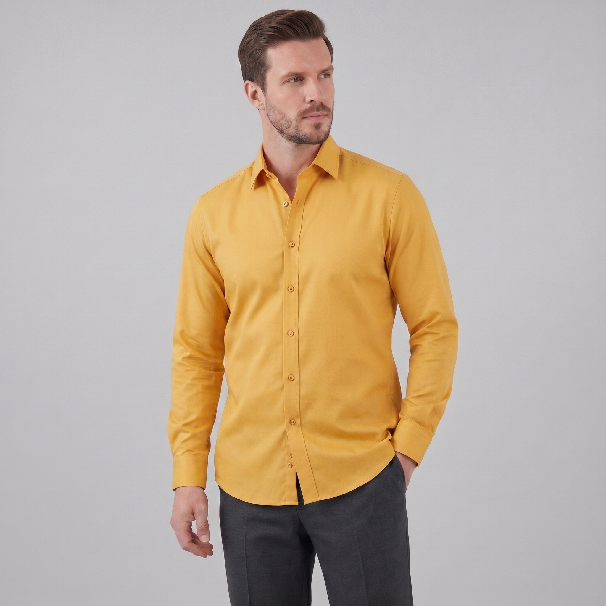 Herren Slim Fit Langarmhemd
