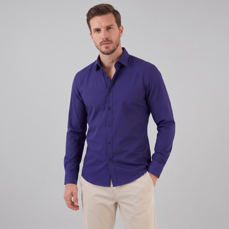 Herren Slim Fit Langarmhemd