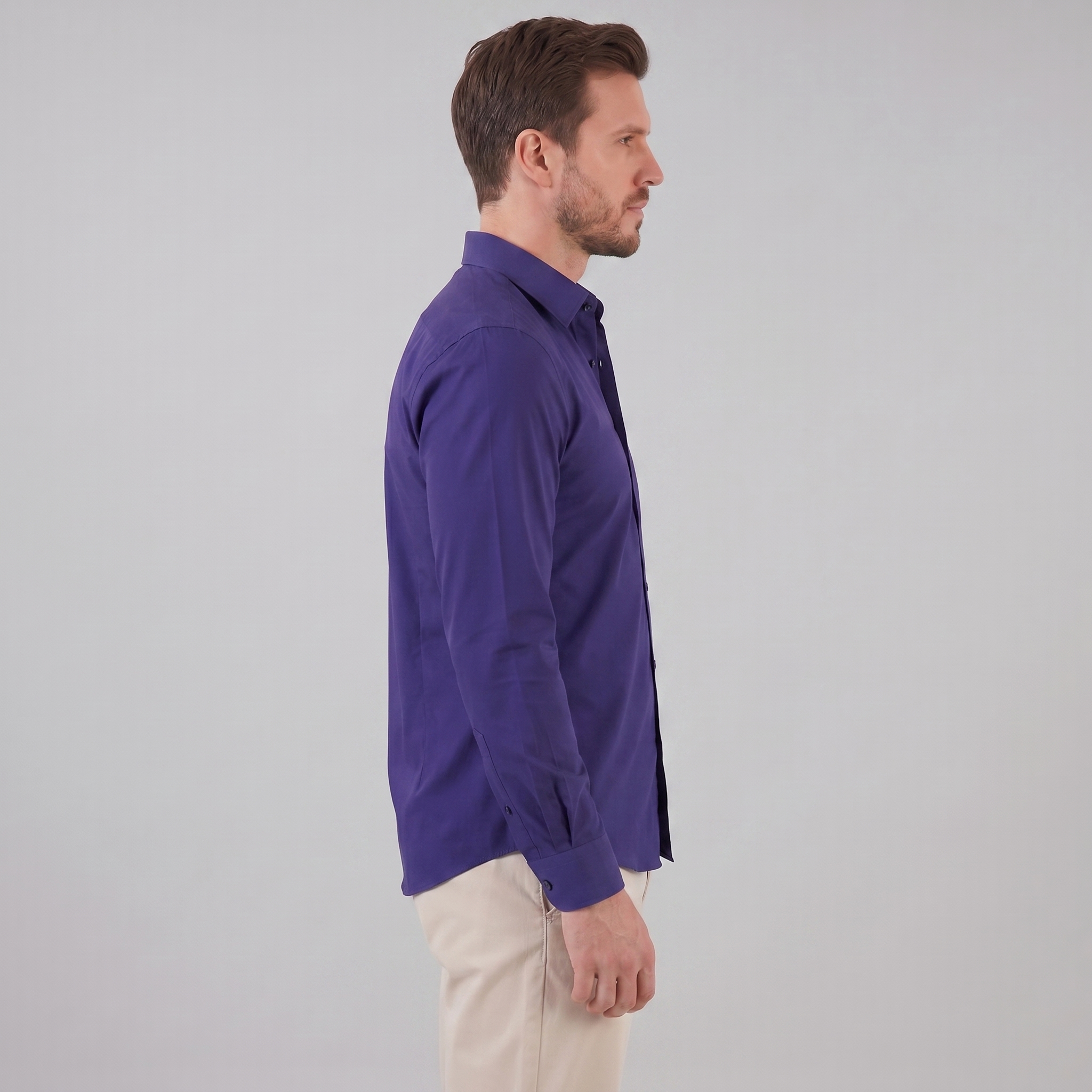 Herren Slim Fit Langarmhemd