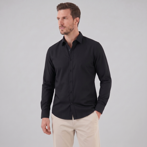 Herren Slim Fit Langarmhemd